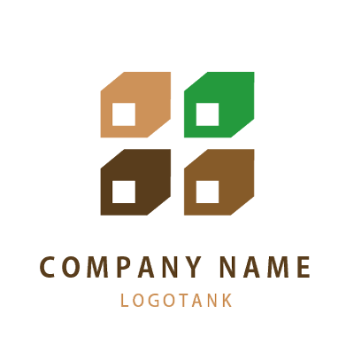 立方体を4つ組み合わせたロゴマーク 住宅 / リフォーム / 建築 / ロゴ / マーク / デザイン /,ロゴタンク,ロゴ,ロゴマーク,作成,制作