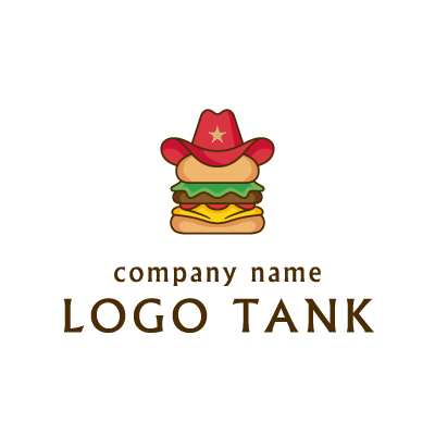 カウボーイハットとハンバーガーのロゴ