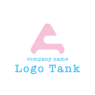 ソフトな印象のAのロゴ アルファベット / A / 三角 / やわらか / ソフト / アースカラー / ピンク / 水色 / ロゴ / ロゴデザイン / ロゴ制作 /,ロゴタンク,ロゴ,ロゴマーク,作成,制作