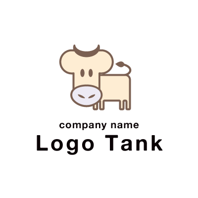 牛をキャラクター化したロゴ
