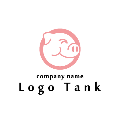ブタのイラストのロゴ ロゴタンク 企業 店舗ロゴ シンボルマーク格安作成販売