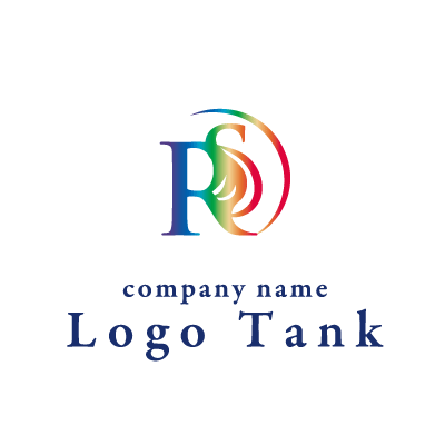 RとSの虹色ロゴ 建築業、不動産 、 教育、スクール、,アルファベット、R、S、スタイリッシュ、,虹色、グラデーション、シンプル、 クール,ロゴ、作成、制作,ロゴタンク,ロゴ,ロゴマーク,作成,制作