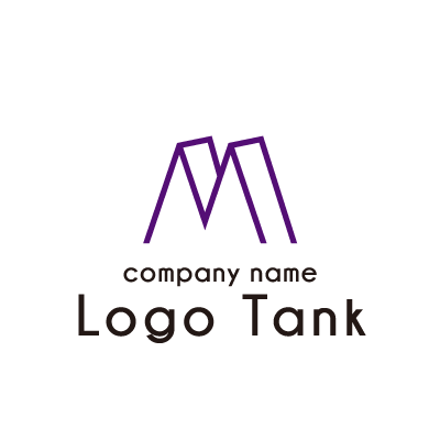 線で描いた立体的な「M」のロゴ 紫、パープル、黒、ブラック,アルファベット、線、ライン、立体、M,シンプル、クール,ロゴタンク,ロゴ,ロゴマーク,作成,制作