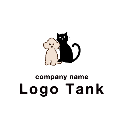 犬猫のシンプルなロゴ