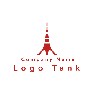 東京タワーのロゴ 赤 / シンプル / モダン / 建築 / 建設 / 製造 / 旅行 / 観光 / 日本 /,ロゴタンク,ロゴ,ロゴマーク,作成,制作