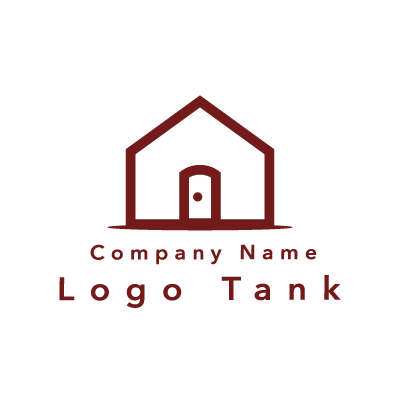 シンプルな家のロゴ 単色、家,シンプル、モダン、フラット,建築、建設、不動産,リフォーム、土地、ショップ,ロゴタンク,ロゴ,ロゴマーク,作成,制作