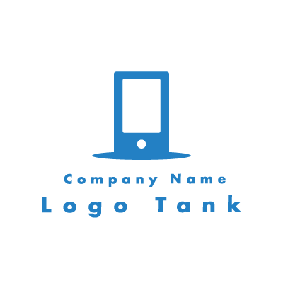 スマホのロゴ スマホ、青,シンプル、ポップ,IT、web、ネット、テクノロジー,教育、スクール、ショップ、修理,ロゴタンク,ロゴ,ロゴマーク,作成,制作
