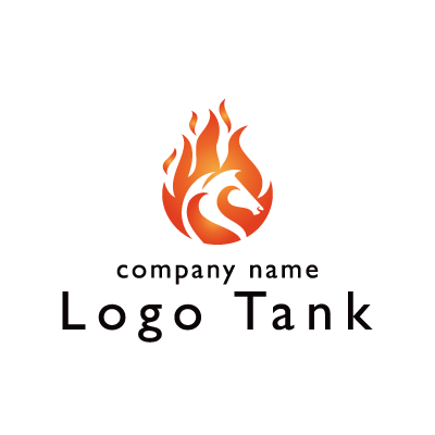燃えるうまのロゴ ベンチャー,ブランド,アパレル,IT,スポーツ,士業,ロゴタンク,ロゴ,ロゴマーク,作成,制作