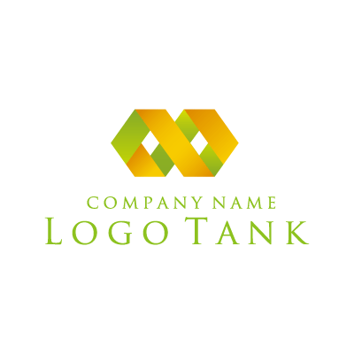 折り紙風無限マークのロゴデザイン ロゴタンク 企業 店舗ロゴ シンボルマーク格安作成販売