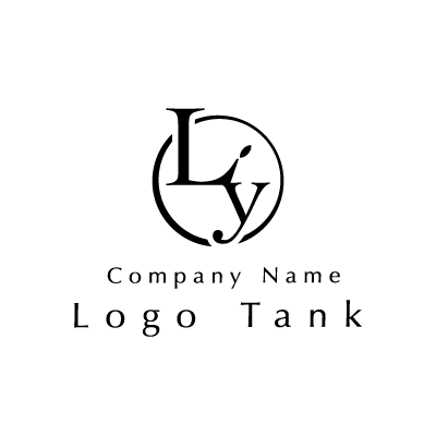 Lとyのロゴ 黒、L、y,シンプル、高級,美容、サロン、エステ、ネイル,クリニック、接骨院、web、ショップ,ロゴタンク,ロゴ,ロゴマーク,作成,制作
