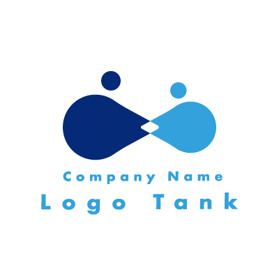 繋がりのロゴ 青、水色、繋がり,シンプル、フラット,建築、建設、製造、士業,IT、web、ネット、テクノロジー ,ロゴタンク,ロゴ,ロゴマーク,作成,制作
