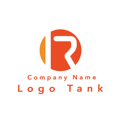 Rのロゴ R、オレンジ,シンプル、ポップ,クリニック、接骨院、エコ、ショップ,建築、建設、製造,IT、web、ネット、テクノロジー ,ロゴタンク,ロゴ,ロゴマーク,作成,制作