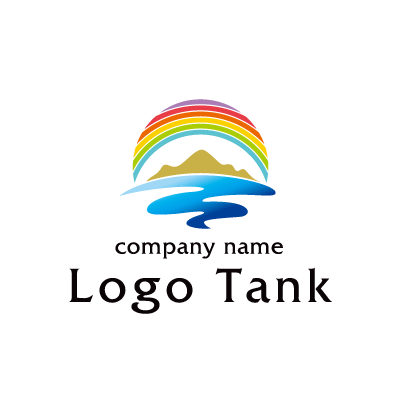 虹の掛かっている島のロゴ