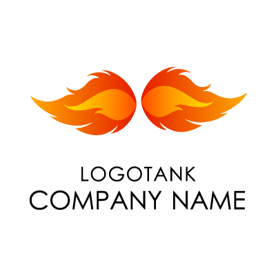燃える炎のイラストロゴ ロゴタンク 企業 店舗ロゴ シンボルマーク格安作成販売