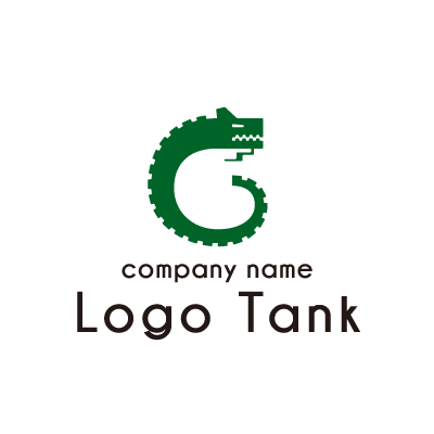 龍をイメージしたロゴ 緑 / グリーン / 黒 / ブラック / 龍 / ドラゴン / アルファベット / G / 渦 / シンプル /,ロゴタンク,ロゴ,ロゴマーク,作成,制作