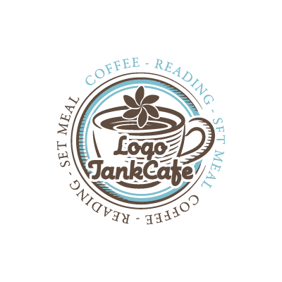 絵画風コーヒーカップのロゴデザイン