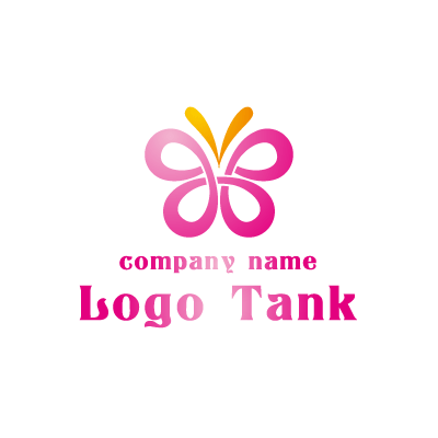 かわいいちょうちょのロゴマーク ロゴタンク 企業 店舗ロゴ シンボルマーク格安作成販売