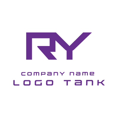 RとYを組み合わせたロゴ R / Y / 紫 / シンプル / フラット / 建築 / 建設 / 製造 / IT / 擬人化 / ネット / flame /,ロゴタンク,ロゴ,ロゴマーク,作成,制作