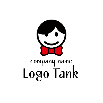 蝶ネクタイをした人のロゴマーク ロゴタンク 企業 店舗ロゴ シンボルマーク格安作成販売