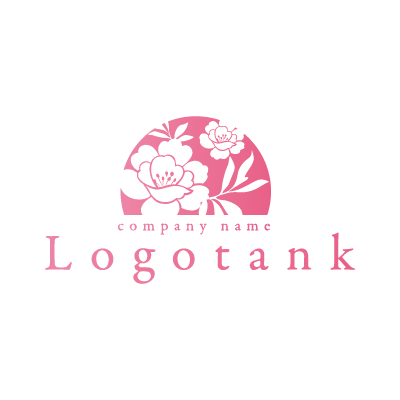 牡丹の洋風ロゴ ロゴタンク 企業 店舗ロゴ シンボルマーク格安作成販売