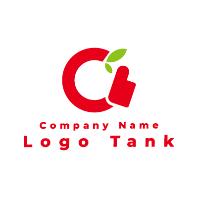CとGoodのロゴ 赤 / C / シンプル / ポップ / エコ / アプリ / ネット / IT / 擬人化 / ネット / flame /,ロゴタンク,ロゴ,ロゴマーク,作成,制作