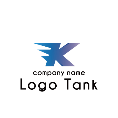 Kウィングのロゴ IT / flame / 製造 / 設備 / 建設 / ベンチャー / ウィング / スピード /,ロゴタンク,ロゴ,ロゴマーク,作成,制作