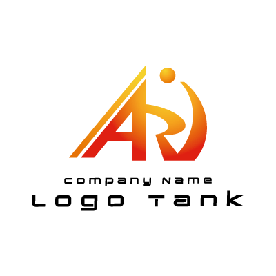 AとRのロゴ A / R / オレンジ / グラデーション / シンプル / 建築 / 建設 / 製造 / IT / WEB / ネット / flame /,ロゴタンク,ロゴ,ロゴマーク,作成,制作