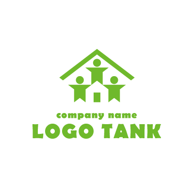 家と家族を表したロゴマーク ロゴタンク 企業 店舗ロゴ シンボルマーク格安作成販売