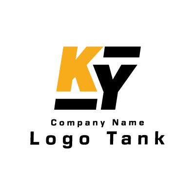 KとYのロゴ K / Y / アルファベット / 黄色 / 黒 / シンプル / 安定 / 建築 / 建設 / 製造 / 設備 / IT / WEB / ネット / テクノロジー /,ロゴタンク,ロゴ,ロゴマーク,作成,制作