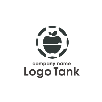 サッカーボールとりんごを組み合わせたロゴ