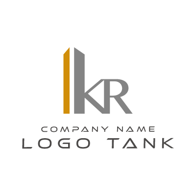 KRと建物のロゴ アルファベット / K / ビル / 建物 / シンプル / スマート / 建築 / 建設 / 不動産 / マンション /,ロゴタンク,ロゴ,ロゴマーク,作成,制作
