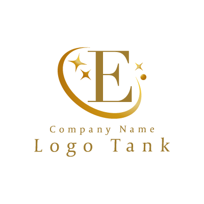 Eの煌めきや輝きのロゴ アルファベット / e / ゴールド / 輝き / 美容 / サロン / エステ / ネイル / ショップ / 商品 /,ロゴタンク,ロゴ,ロゴマーク,作成,制作