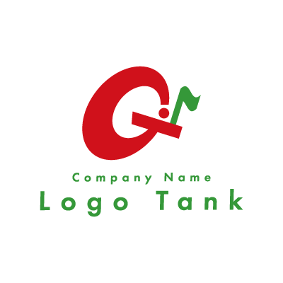 Gとゴルフのロゴ アルファベット / G / 赤 / 緑 / シンプル / スポーツ / ショップ / アプリ /,ロゴタンク,ロゴ,ロゴマーク,作成,制作