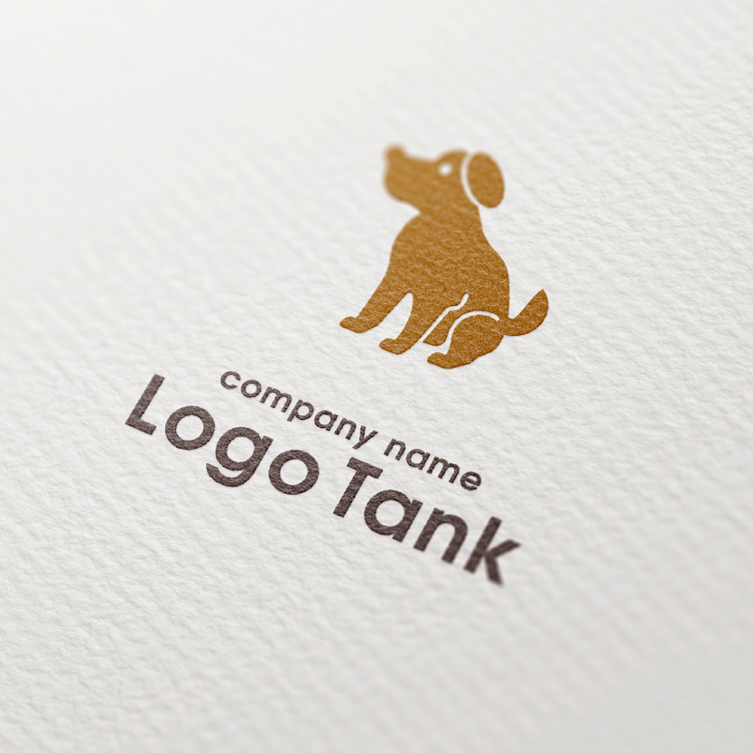 犬のロゴ 犬 / 茶色 / 単色 / シンプル / ポップ / ペット / 動物 / クリニック / ショップ /,ロゴタンク,ロゴ,ロゴマーク,作成,制作