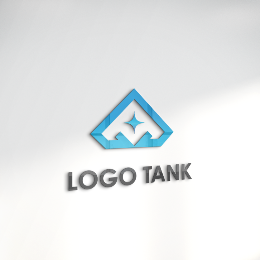 青いスタイリッシュなデザインのロゴは、建築関係におすすめのロゴ スタイリッシュ / 青 / 建築 / ダイヤモンド / シンプル / 誠実 / 金融 /,ロゴタンク,ロゴ,ロゴマーク,作成,制作