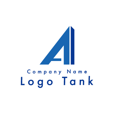 Aとビルのロゴ アルファベット / A / 青 / シンプル / クール / 建築 / 建設 / 不動産 /,ロゴタンク,ロゴ,ロゴマーク,作成,制作