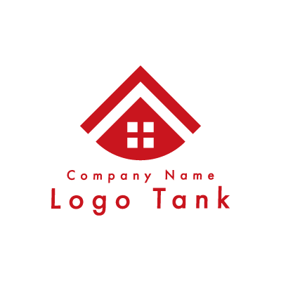 シンプルな家のロゴ 赤 / 単色 / 家 / シンプル / フラット / 建築 / 建設 / 不動産 / リフォーム / ショップ /,ロゴタンク,ロゴ,ロゴマーク,作成,制作