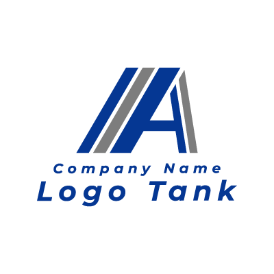 格好良いAのロゴ アルファベット / A / シンプル / 青 / グレー / クール / 建築 / 建設 / 製造 / スポーツ /,ロゴタンク,ロゴ,ロゴマーク,作成,制作