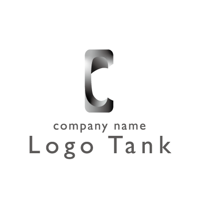 メタリックなCのロゴ C / C / 頭文字 / 文字 / メタル / 金属 / グラデーション / 白黒 / モノクロ / かっこいい / クール / 堅実 /,ロゴタンク,ロゴ,ロゴマーク,作成,制作