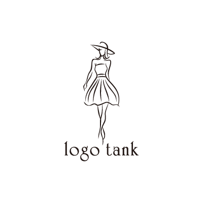 スカートを履き歩く女性のロゴマーク