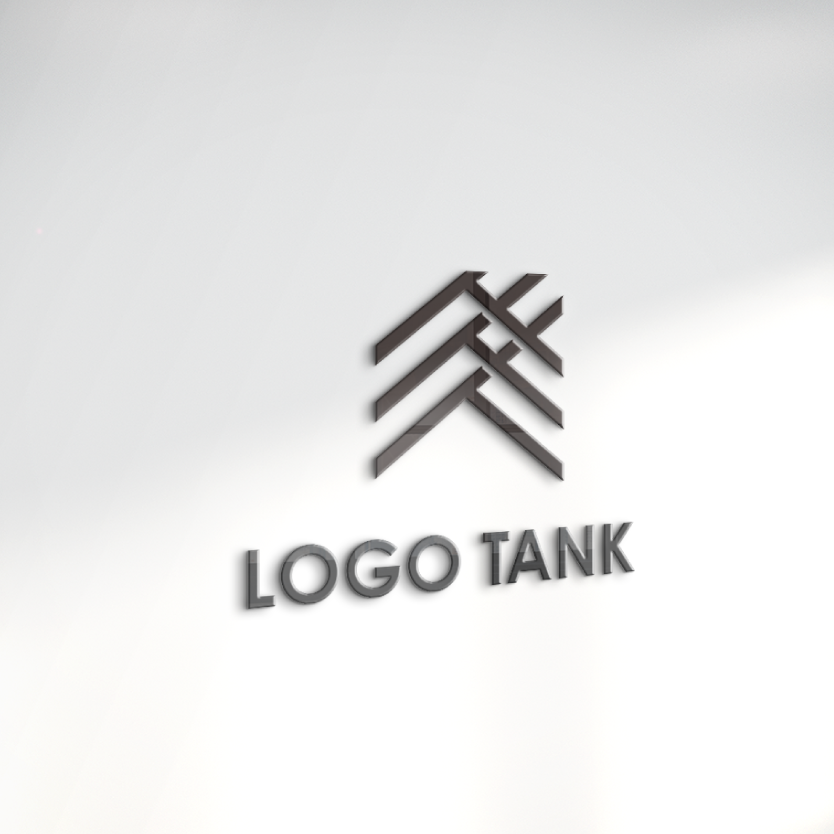 ロゴで看板を作成したイメージ | アルファベットのTと三角屋根を組み合わせたロゴ