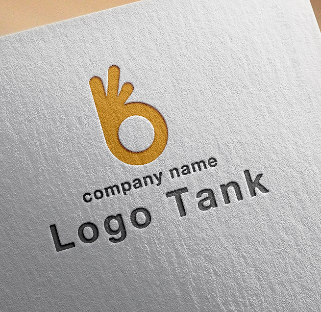 ロゴを紙に印刷したイメージ | 「b」「GOOD」「OK」をモチーフにしたロゴです。