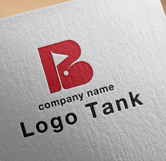 ロゴを紙に印刷したイメージ | 「B」「ゴルフ」をモチーフにした、シンプル、フラットなロゴです。