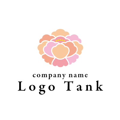 やさしい牡丹の花のロゴ