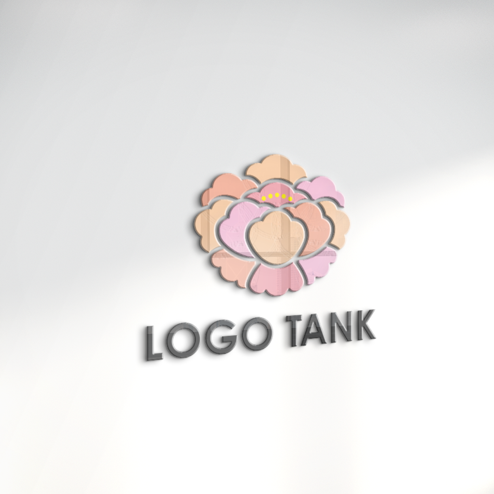 ロゴでカルプ看板を作成したイメージ | やさしい牡丹の花のロゴ