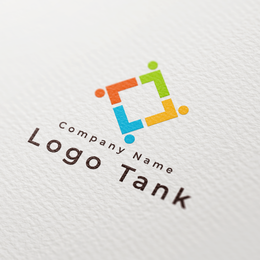 ロゴを紙に印刷したイメージ | 人々の繋がりのロゴ