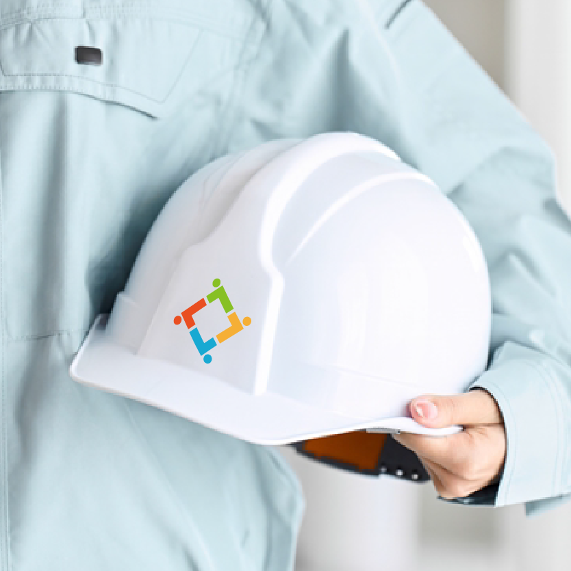 ヘルメット、ステッカー 作成 | 人々の繋がりのロゴ