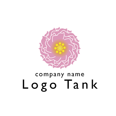 牡丹（ボタン）の優しい印象の花のロゴマーク