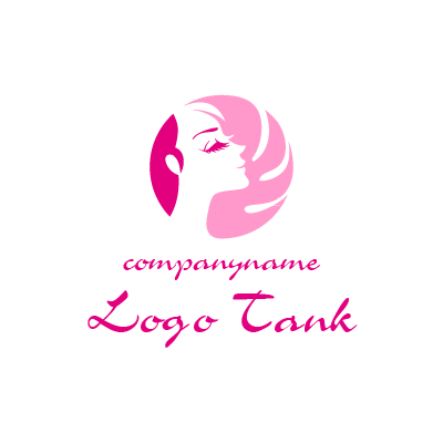 しっとりとした女性の横顔ロゴ ロゴタンク 企業 店舗ロゴ シンボルマーク格安作成販売