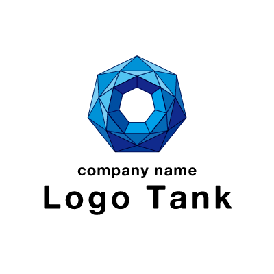  七角形のロゴ 立体 / O / アルファベット / ブルー /,ロゴタンク,ロゴ,ロゴマーク,作成,制作